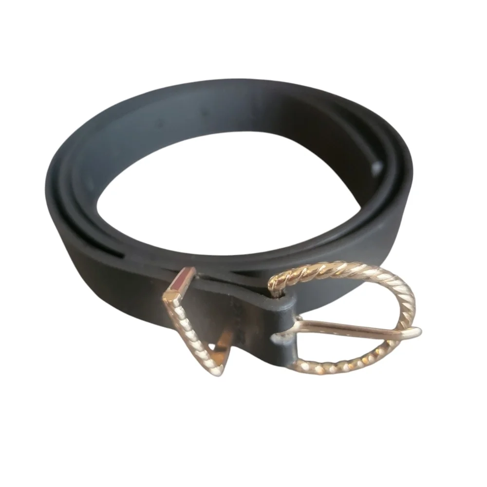 Black Belt with Gold Buckle New Never Worn M L